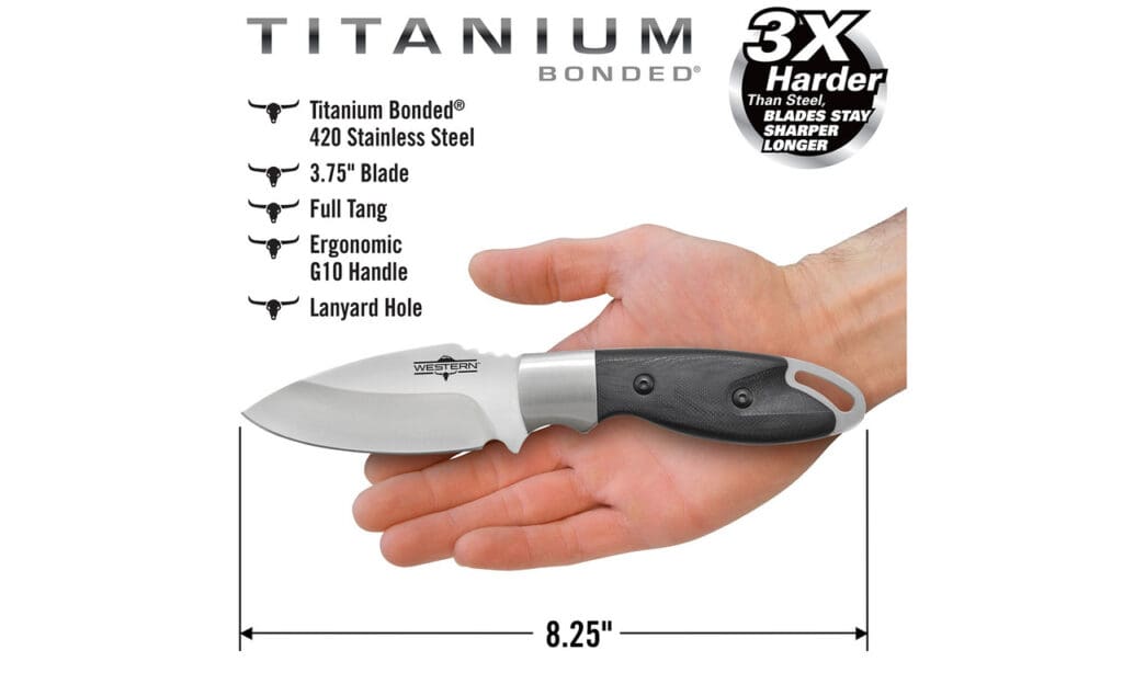 Western Kota 8.25" Titanium Bonded Fixed Blade Knife