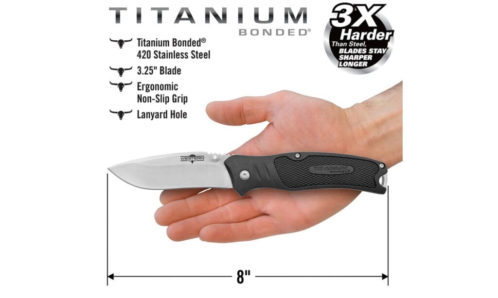 Western Blactrax 8" Titanium Bonded Folding Knife