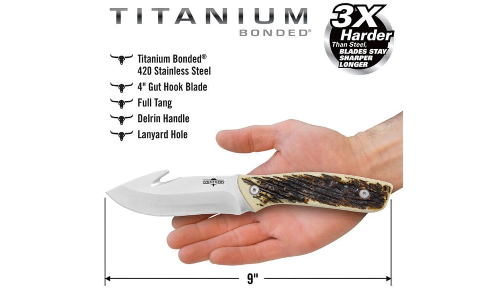 Western Crosstrail 9.25" Gut Hook Fixed Blade Knife