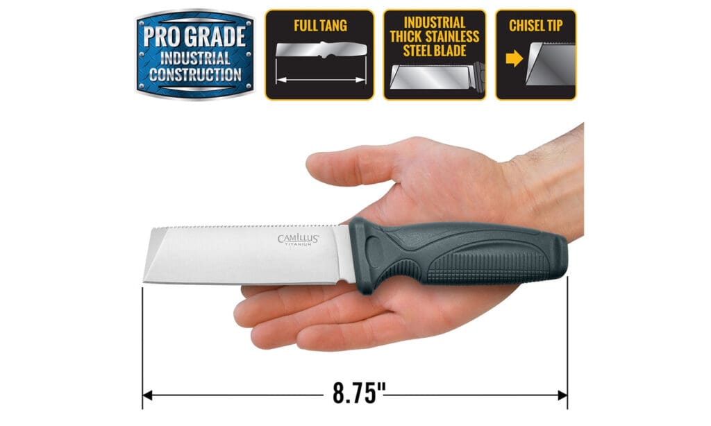 Camillus Swedge Gray 8.75" Fixed Blade Knife
